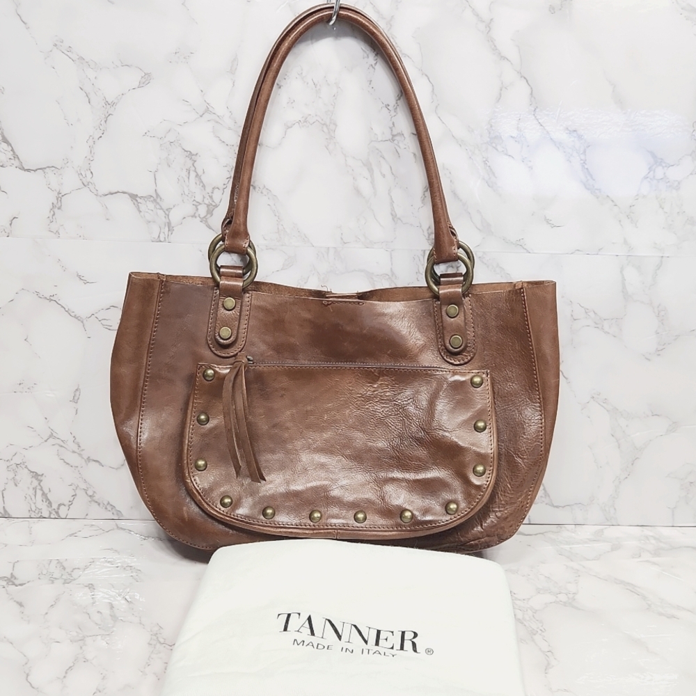 TANNER BROWN LEATHER HANDBAG